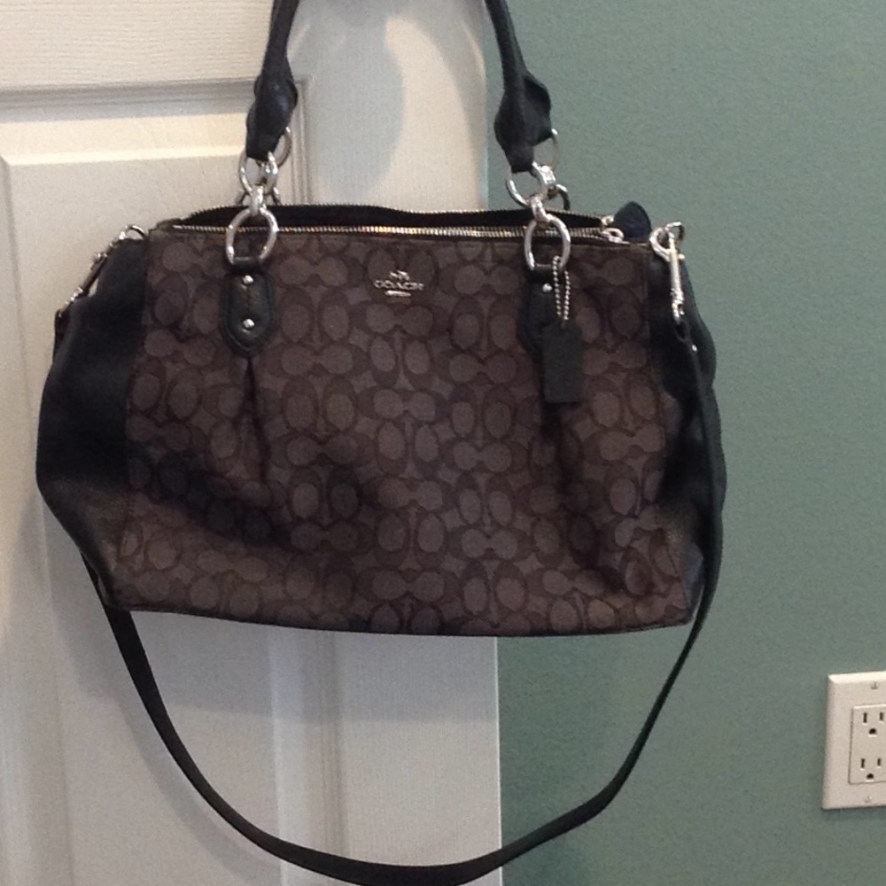Coach shoulder or satchel bag. Black